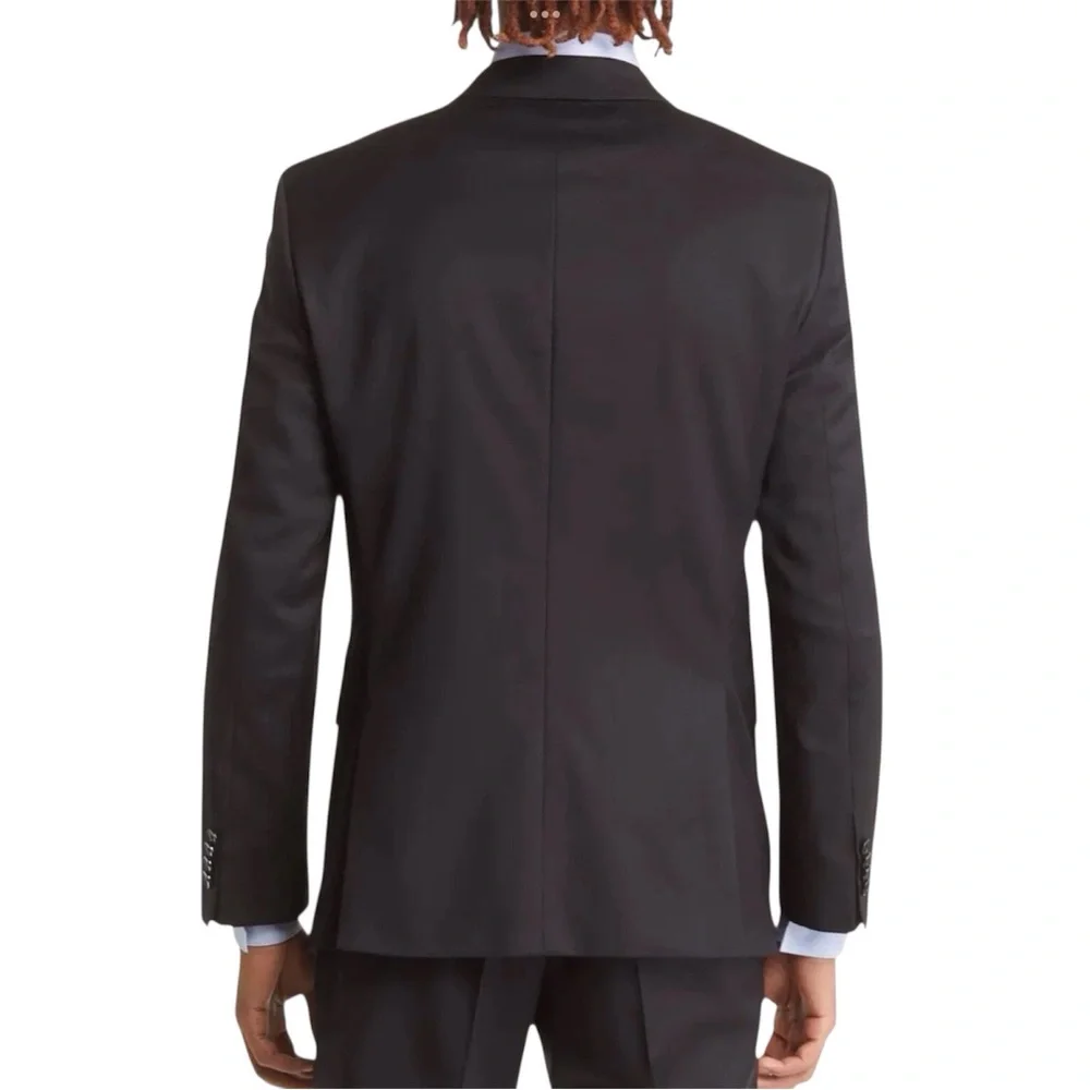 Hugo Boss Mens Blazer Size 42 Long Black Reda H Huge Solid Wool Jacket New